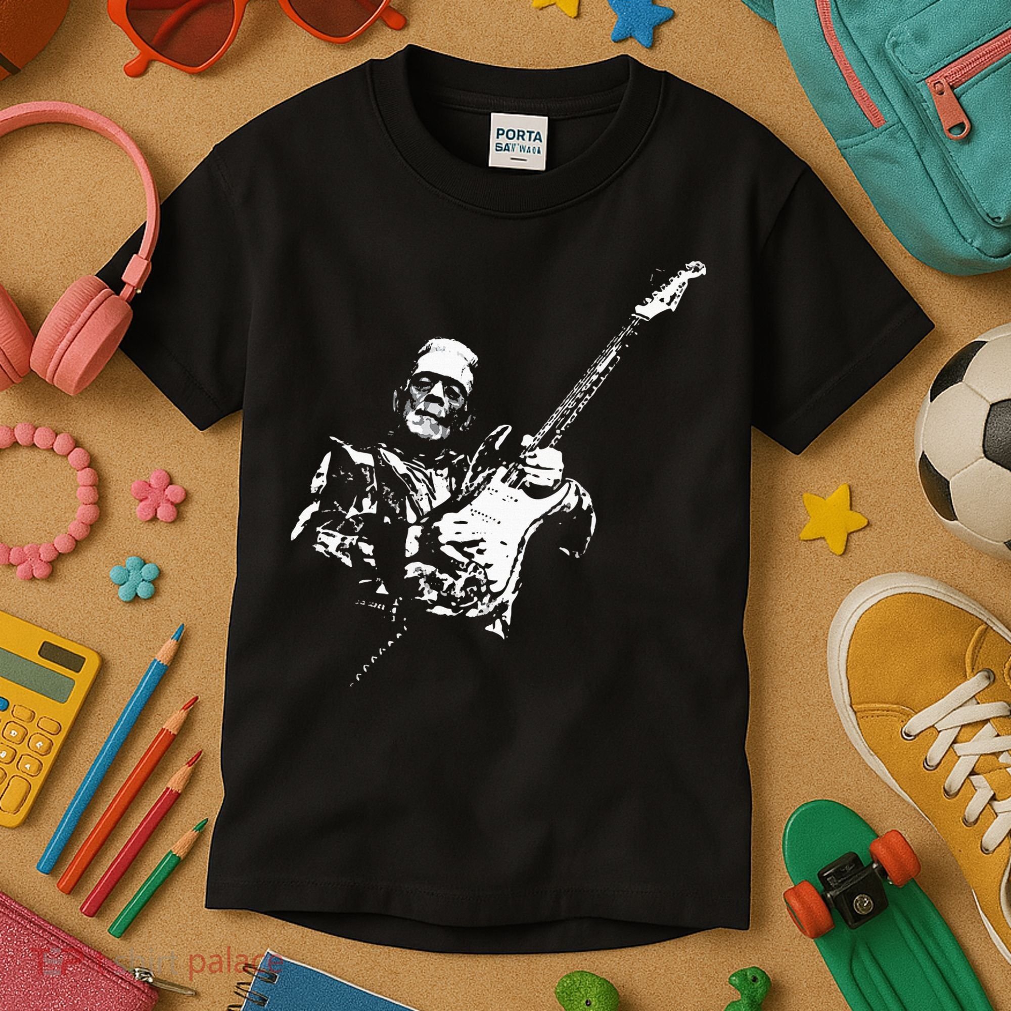 Frankenstein Guitar Player Kids T-Shirt