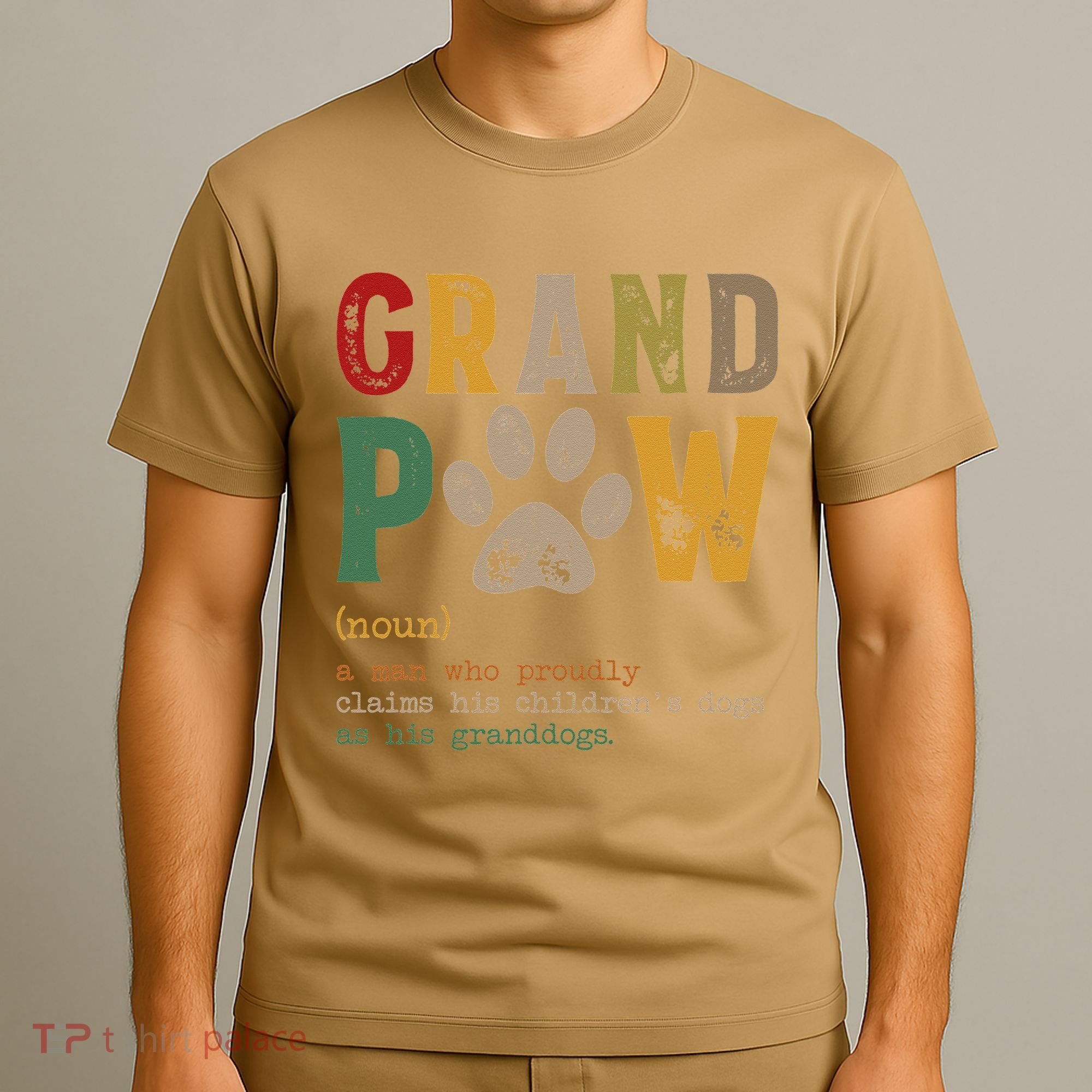 Funny Grand Paw Grandpa Dog Dad Definition Pawpa Fathers Day T-Shirt