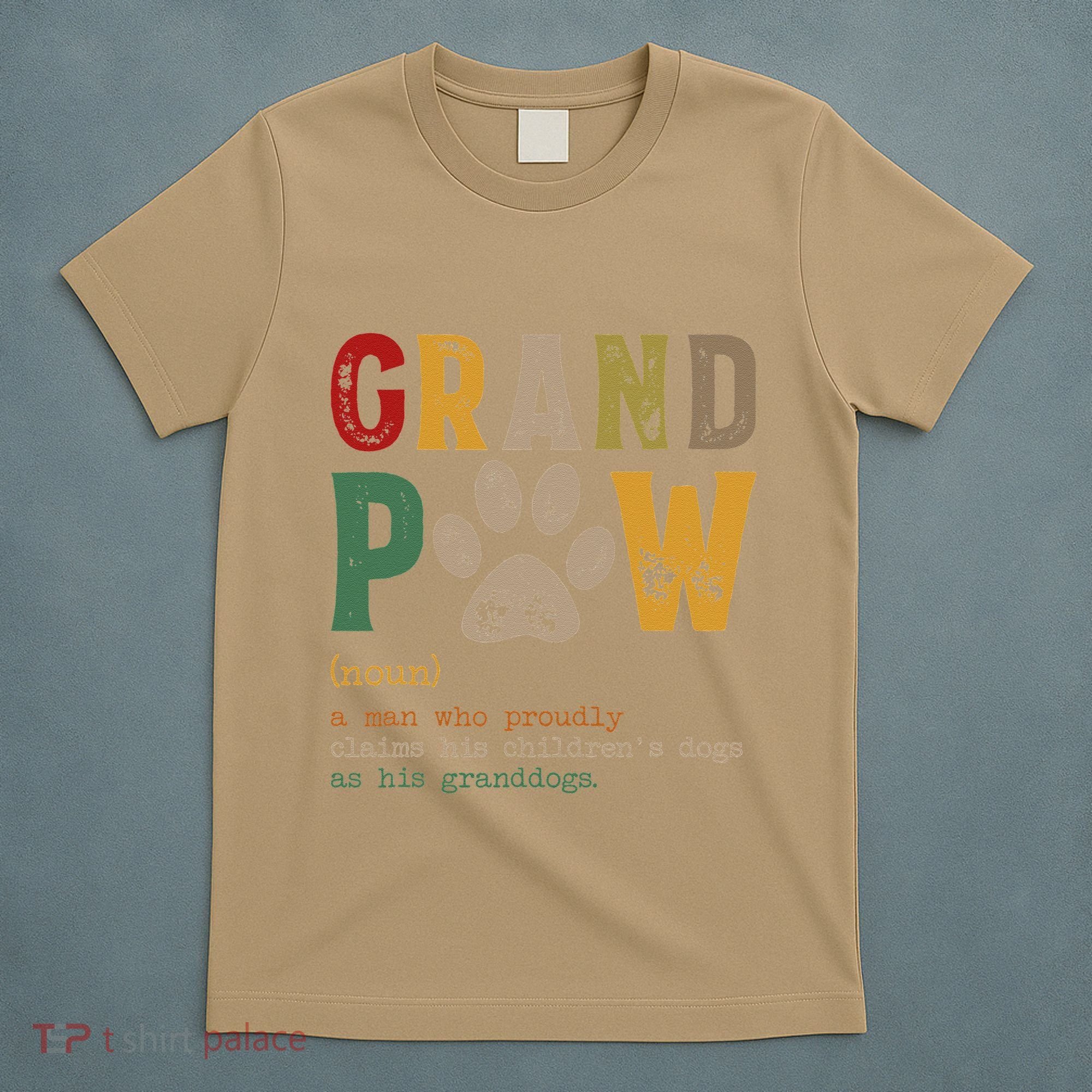 Funny Grand Paw Grandpa Dog Dad Definition Pawpa Fathers Day T-Shirt