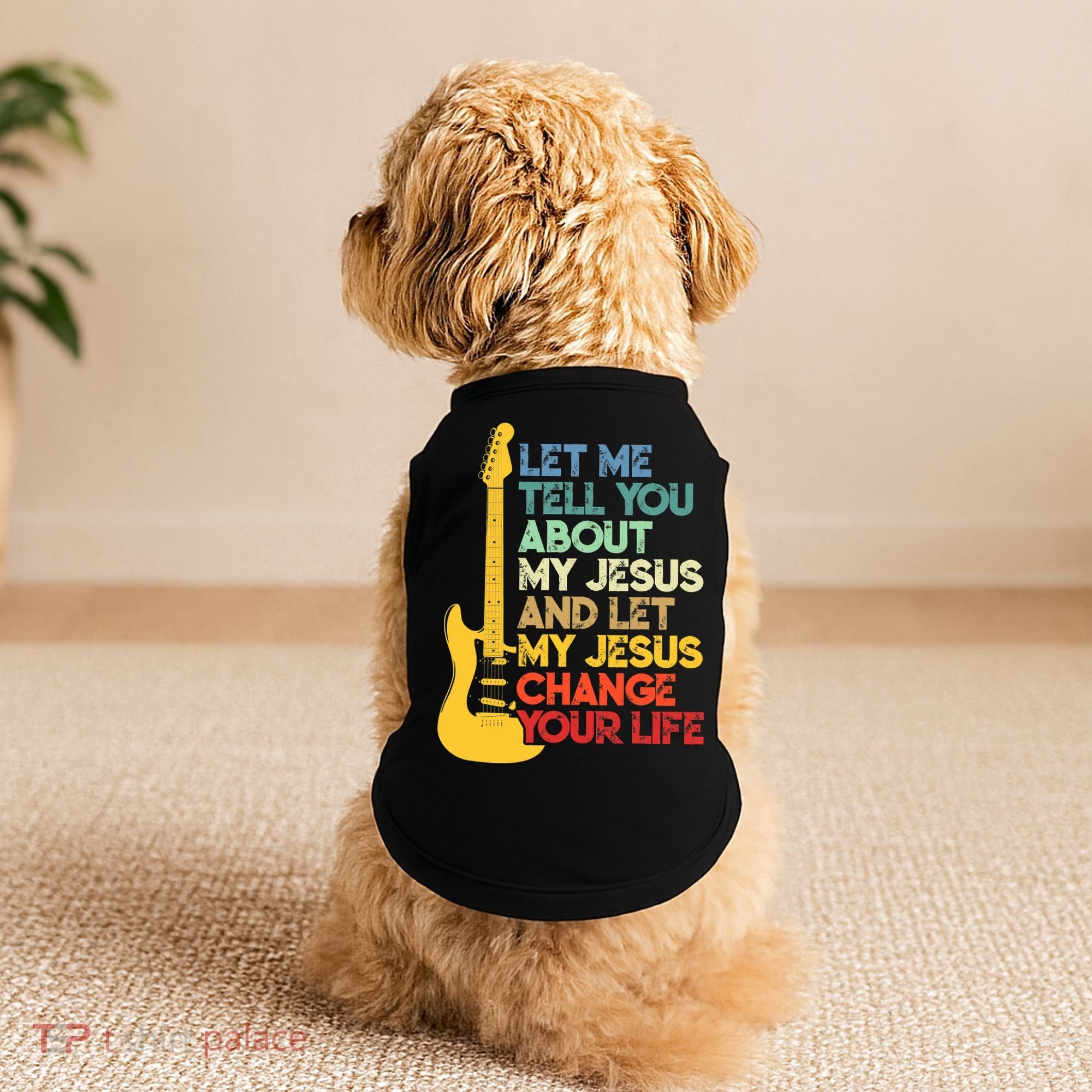 Funny Guitar Player Christian Bible Gift Doggie Tank