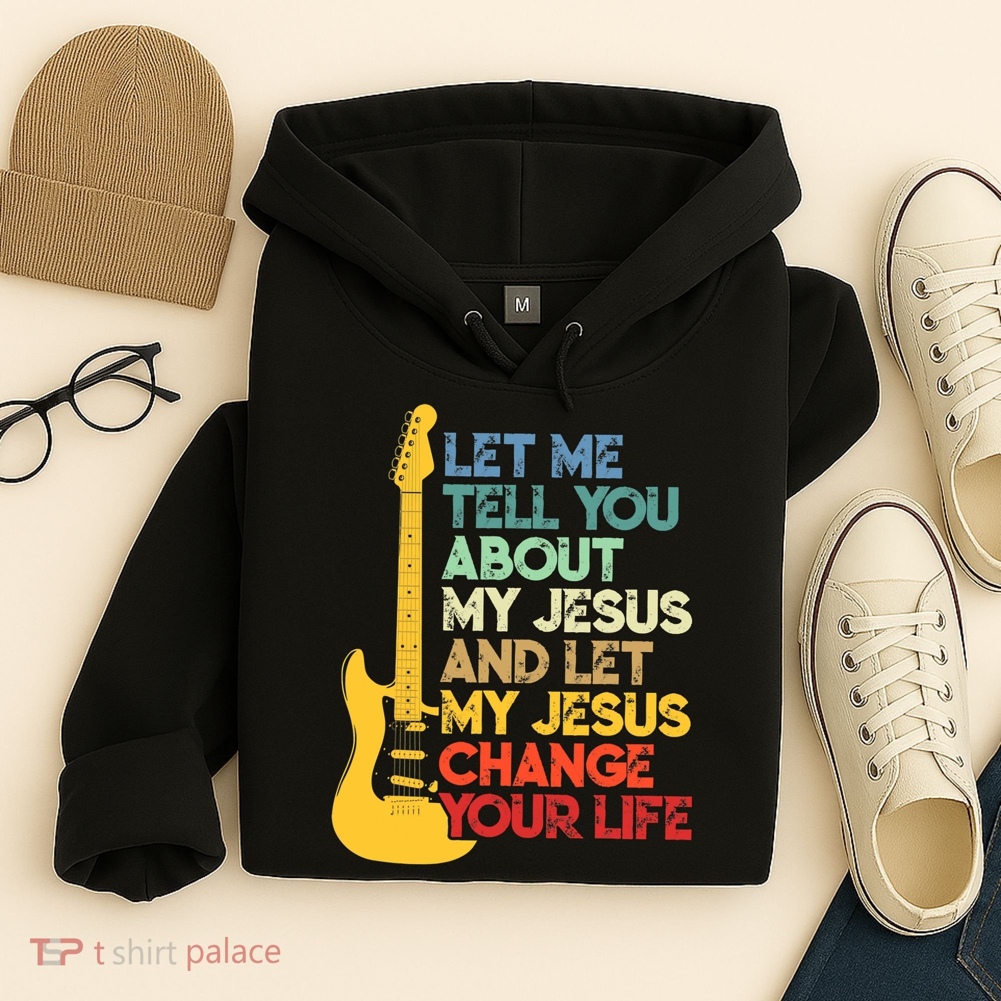Funny Guitar Player Christian Bible Gift Hoodie