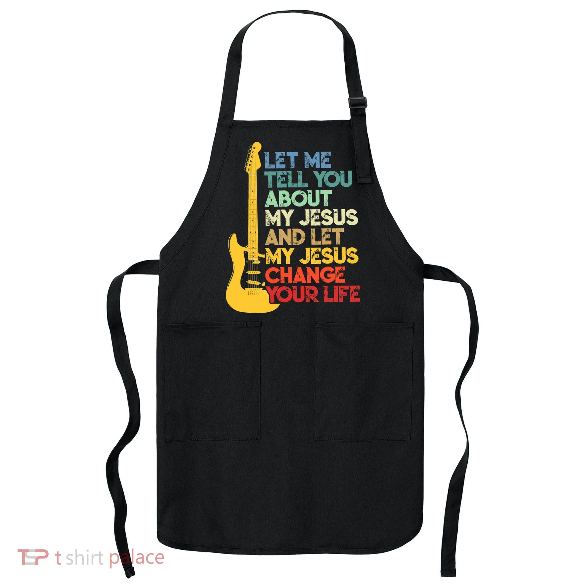 Funny Guitar Player Christian Bible Gift Apron