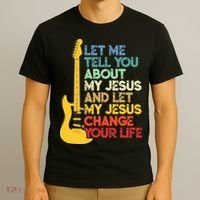 Funny Guitar Player Christian Bible Gift T-Shirt thumb 3
