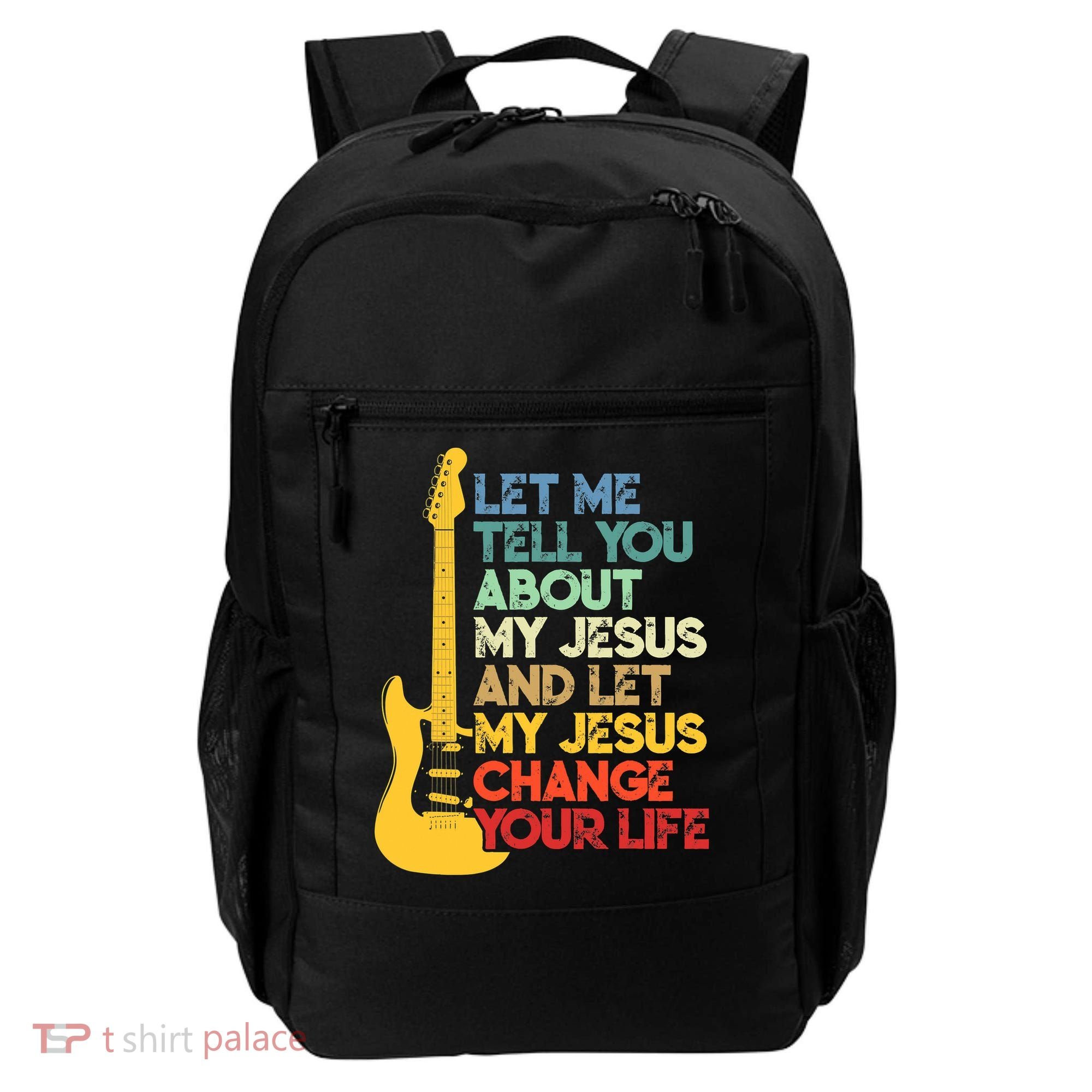 Funny Guitar Player Christian Bible Gift Backpack