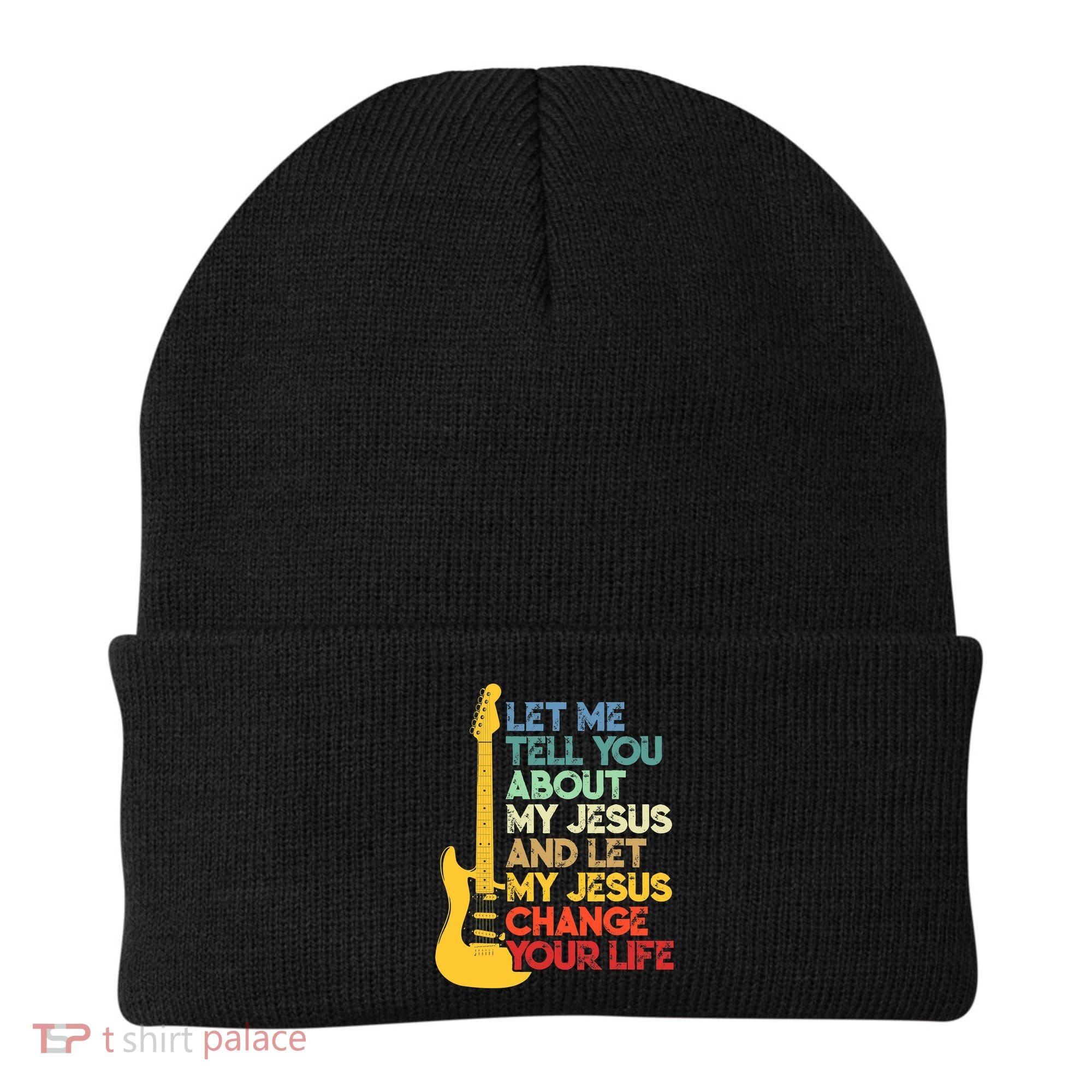 Funny Guitar Player Christian Bible Gift Beanie