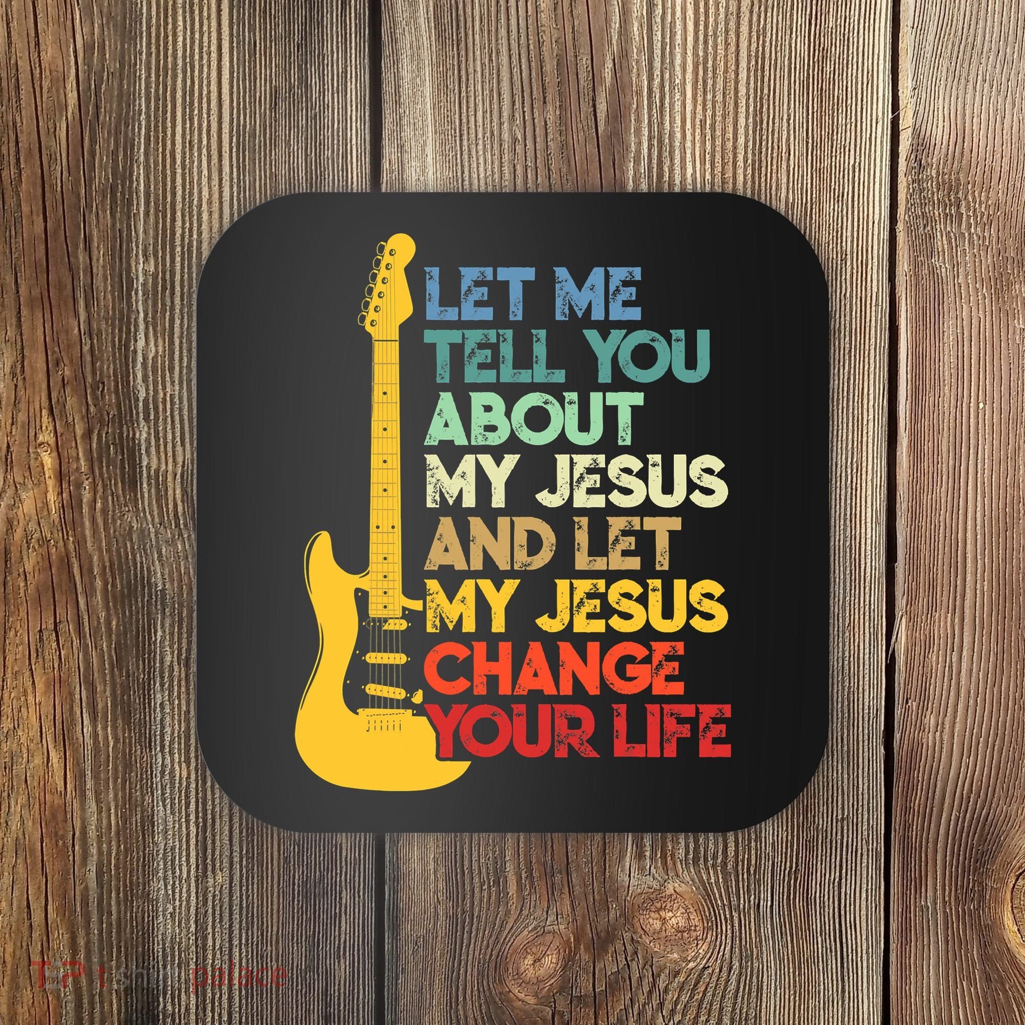 Funny Guitar Player Christian Bible Gift Coaster