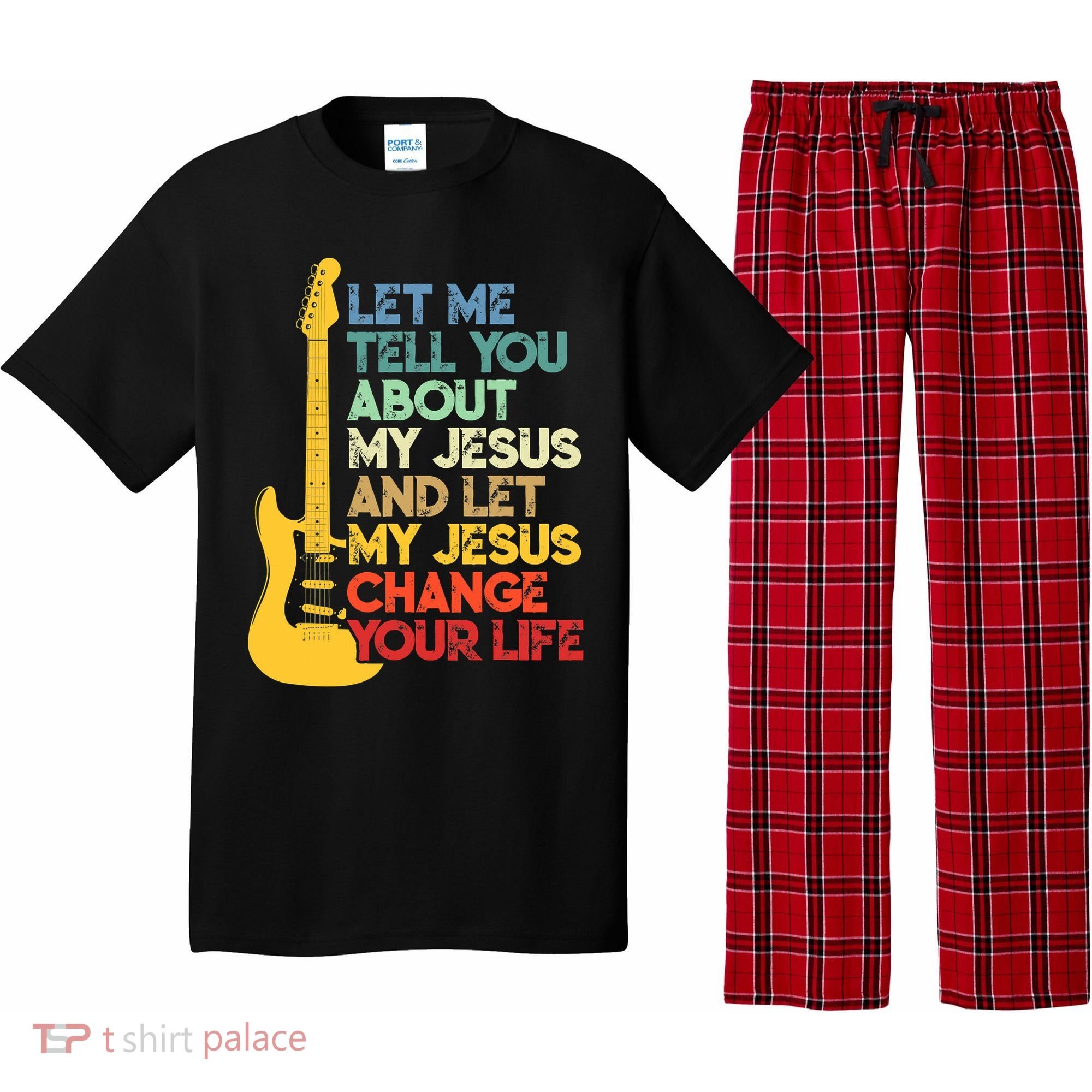 Funny Guitar Player Christian Bible Gift Pajama Set