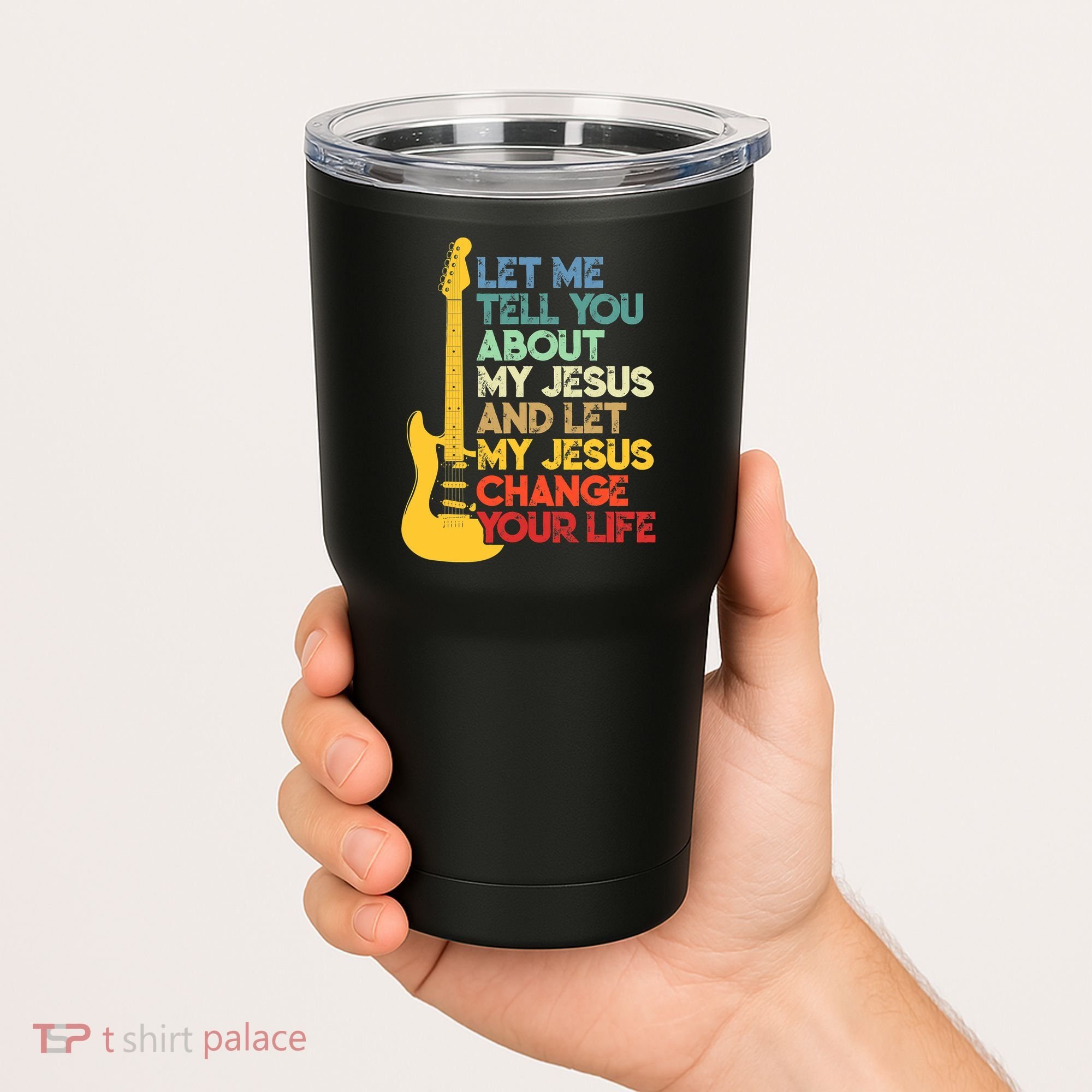 Funny Guitar Player Christian Bible Gift Tumbler