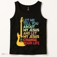 Funny Guitar Player Christian Bible Gift Tank Top thumb 2