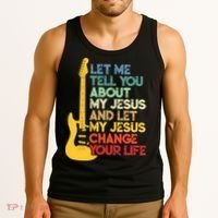 Funny Guitar Player Christian Bible Gift Tank Top thumb 3