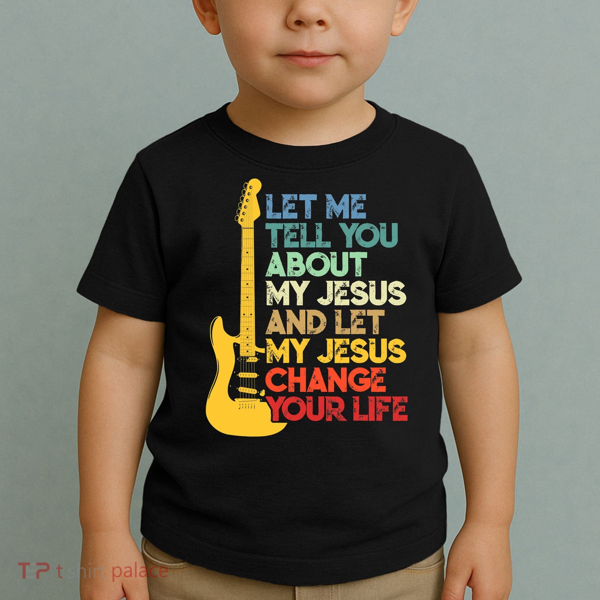 Funny Guitar Player Christian Bible Gift Toddler T-Shirt