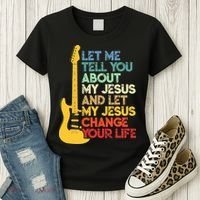 Funny Guitar Player Christian Bible Gift Women's T-Shirt thumb 3
