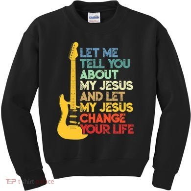 Funny Guitar Player Christian Bible Gift Kids Sweatshirt