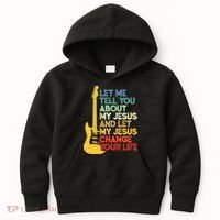 Funny Guitar Player Christian Bible Gift Kids Hoodie thumb 0