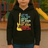 Funny Guitar Player Christian Bible Gift Kids Hoodie thumb 3