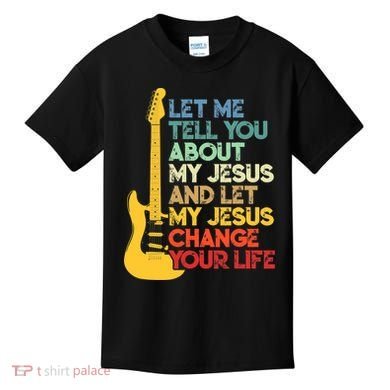 Funny Guitar Player Christian Bible Gift Kids T-Shirt