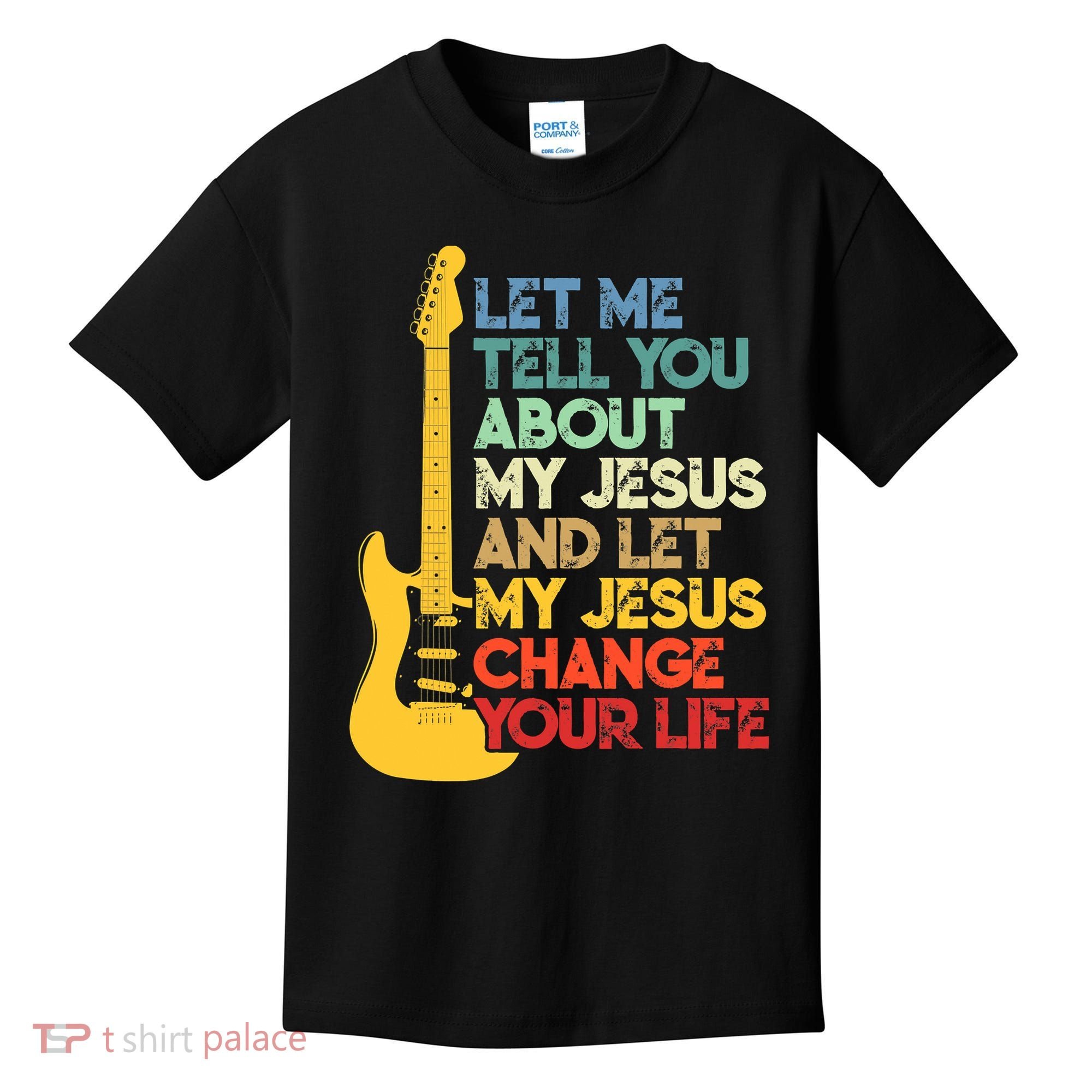 Funny Guitar Player Christian Bible Gift Kids T-Shirt