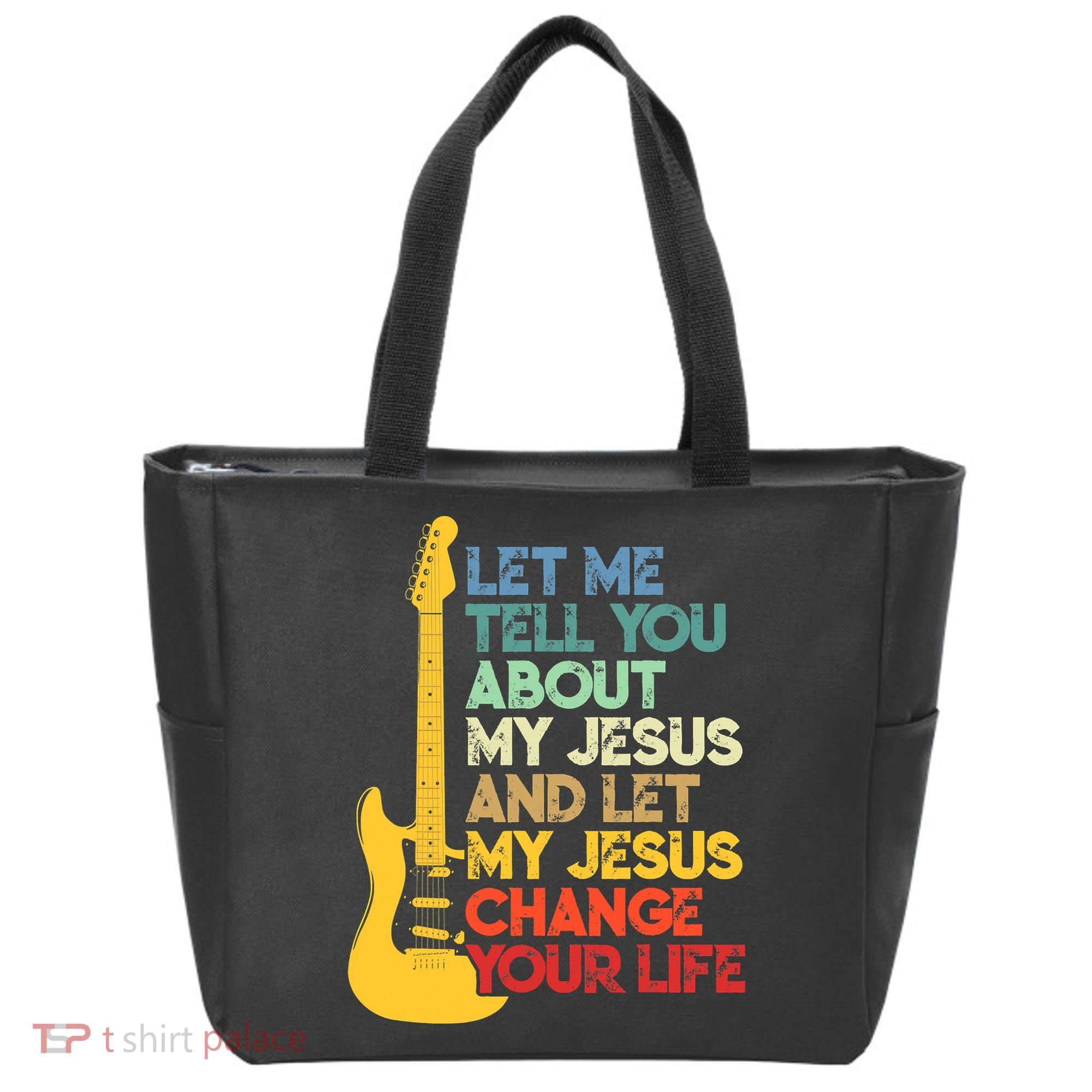 Funny Guitar Player Christian Bible Gift Tote Bag