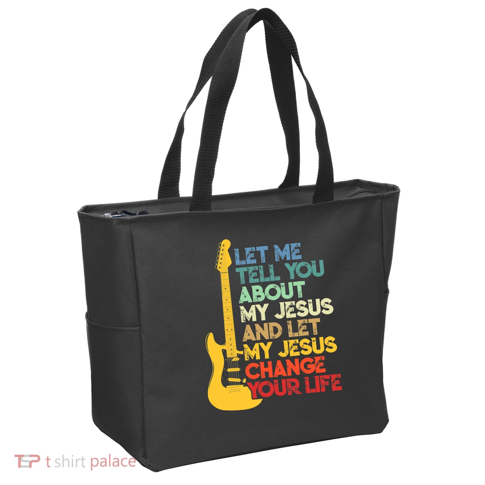 Funny Guitar Player Christian Bible Gift Tote Bag
