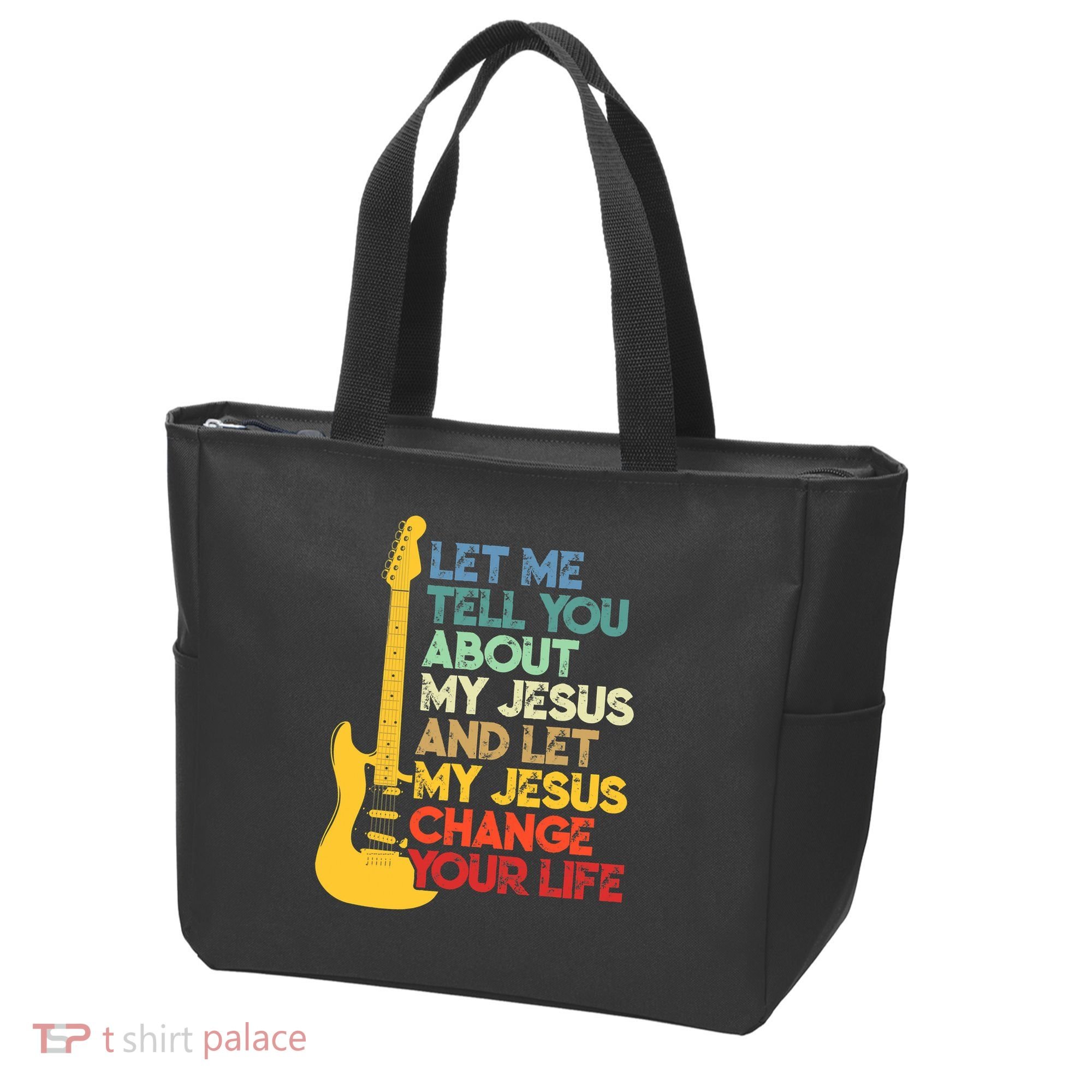 Funny Guitar Player Christian Bible Gift Tote Bag