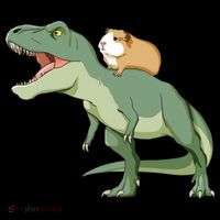 Funny Guinea Pig Riding T Rex Dinosaur Backpack thumb 2