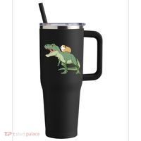 Funny Guinea Pig Riding T Rex Dinosaur 40oz Vacuum Insulated Stainless Steel Travel Tumbler thumb 0
