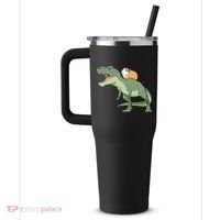 Funny Guinea Pig Riding T Rex Dinosaur 40oz Vacuum Insulated Stainless Steel Travel Tumbler thumb 2