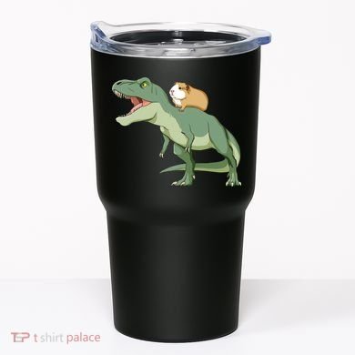 Funny Guinea Pig Riding T Rex Dinosaur Tumbler