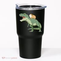 Funny Guinea Pig Riding T Rex Dinosaur Tumbler thumb 0
