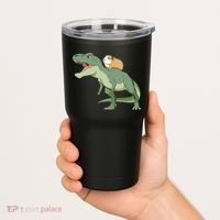 Funny Guinea Pig Riding T Rex Dinosaur Tumbler thumb 2