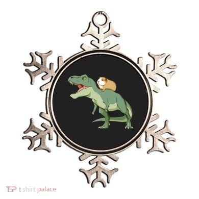 Funny Guinea Pig Riding T Rex Dinosaur Ornament