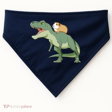 Funny Guinea Pig Riding T Rex Dinosaur USA-Made Doggie Bandana
