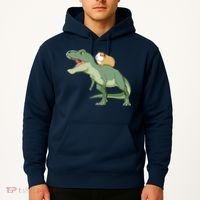 Funny Guinea Pig Riding T Rex Dinosaur Hoodie thumb 2