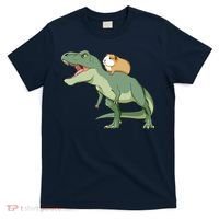 Funny Guinea Pig Riding T Rex Dinosaur T-Shirt thumb 0