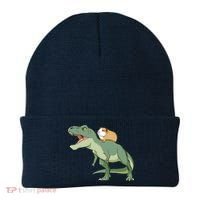 Funny Guinea Pig Riding T Rex Dinosaur Beanie thumb 0