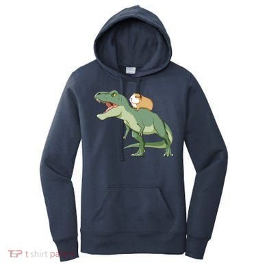Funny Guinea Pig Riding T Rex Dinosaur Women's Hoodie