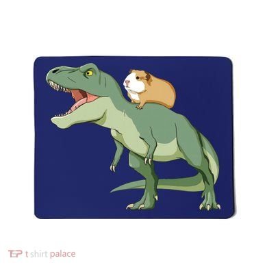 Funny Guinea Pig Riding T Rex Dinosaur Mousepad
