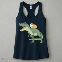 Funny Guinea Pig Riding T Rex Dinosaur Women's Tank Top thumb 3