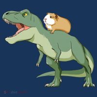 Funny Guinea Pig Riding T Rex Dinosaur Baby Bodysuit thumb 2