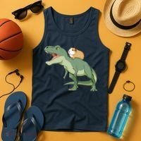 Funny Guinea Pig Riding T Rex Dinosaur Tank Top thumb 4