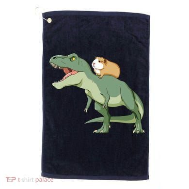Funny Guinea Pig Riding T Rex Dinosaur Golf Towel