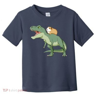Funny Guinea Pig Riding T Rex Dinosaur Toddler T-Shirt