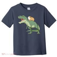 Funny Guinea Pig Riding T Rex Dinosaur Toddler T-Shirt thumb 0
