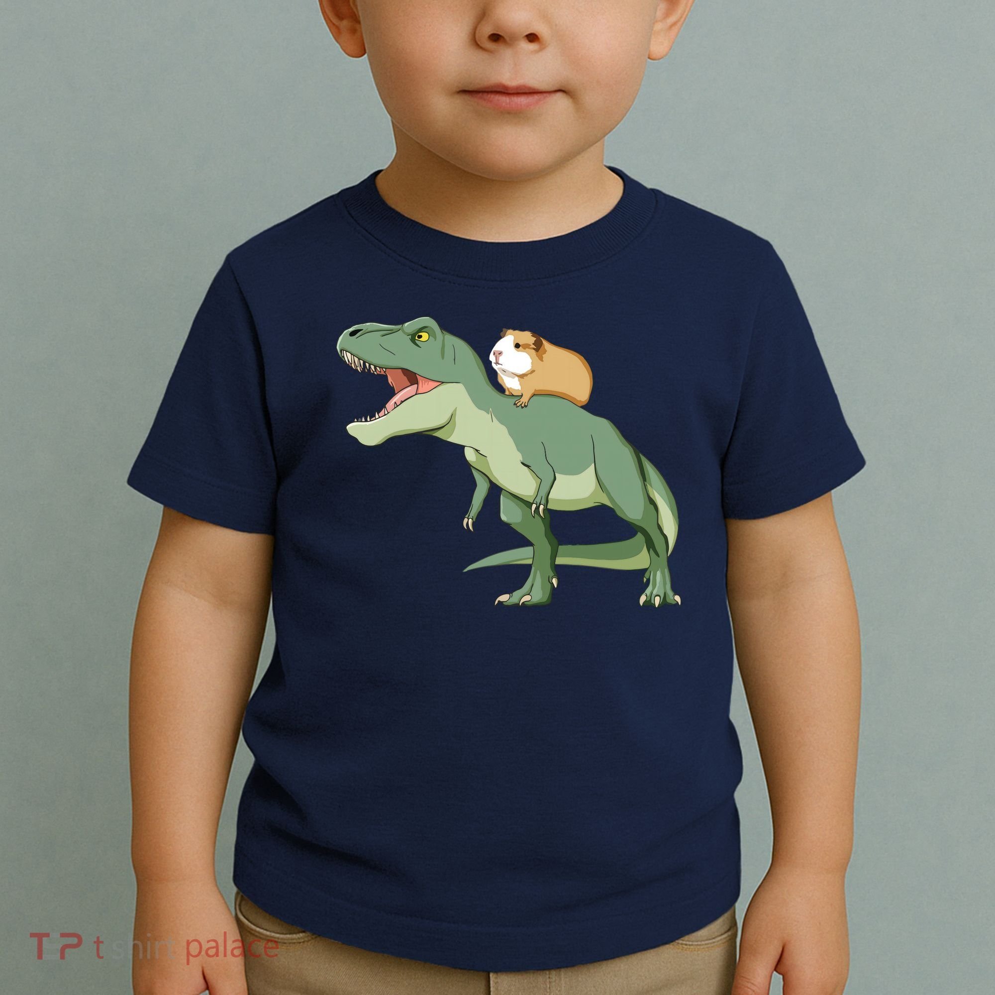 Funny Guinea Pig Riding T Rex Dinosaur Toddler T-Shirt