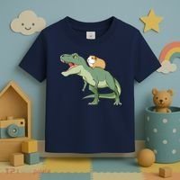Funny Guinea Pig Riding T Rex Dinosaur Toddler T-Shirt thumb 3