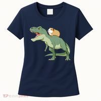Funny Guinea Pig Riding T Rex Dinosaur Women's T-Shirt thumb 0