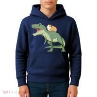 Funny Guinea Pig Riding T Rex Dinosaur Kids Hoodie thumb 4