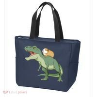 Funny Guinea Pig Riding T Rex Dinosaur Tote Bag thumb 3