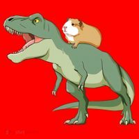 Funny Guinea Pig Riding T Rex Dinosaur Santa Hat thumb 1
