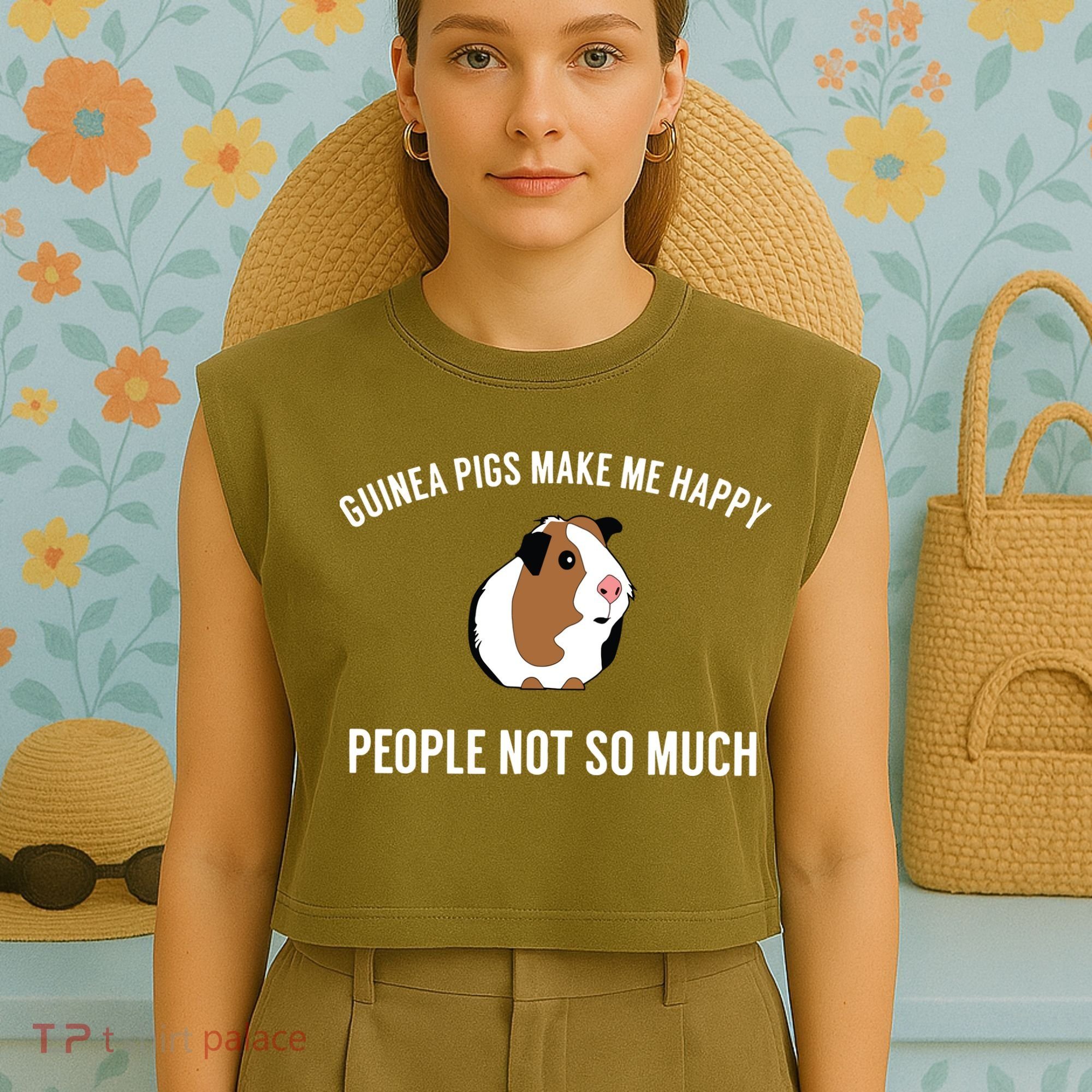 Funny Guinea Pig Gift Guinea Pig Tee Garment-Dyed Women's Muscle Tee